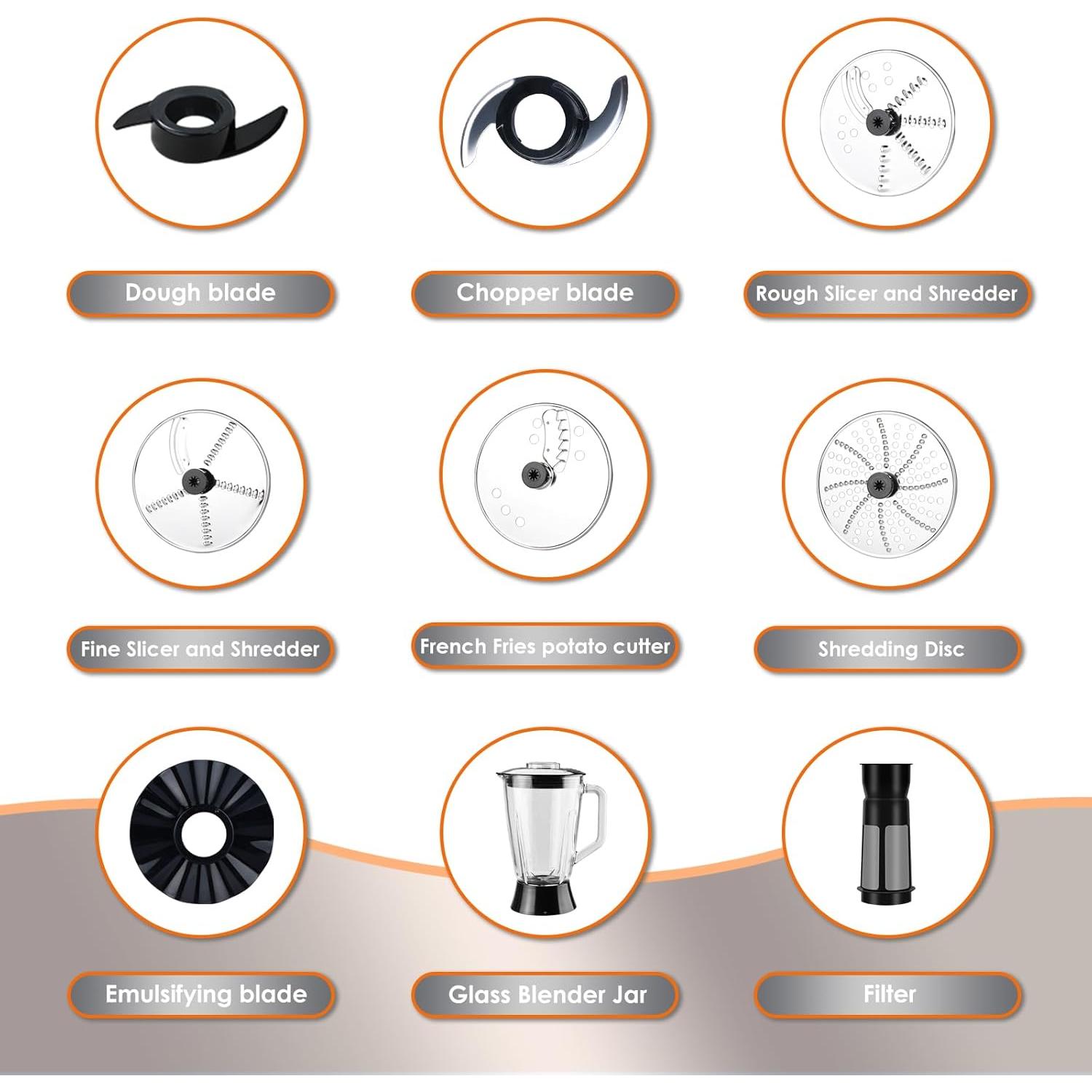 Procesador de Alimentos Davivy 16 Tazas 10 en 1 Negro