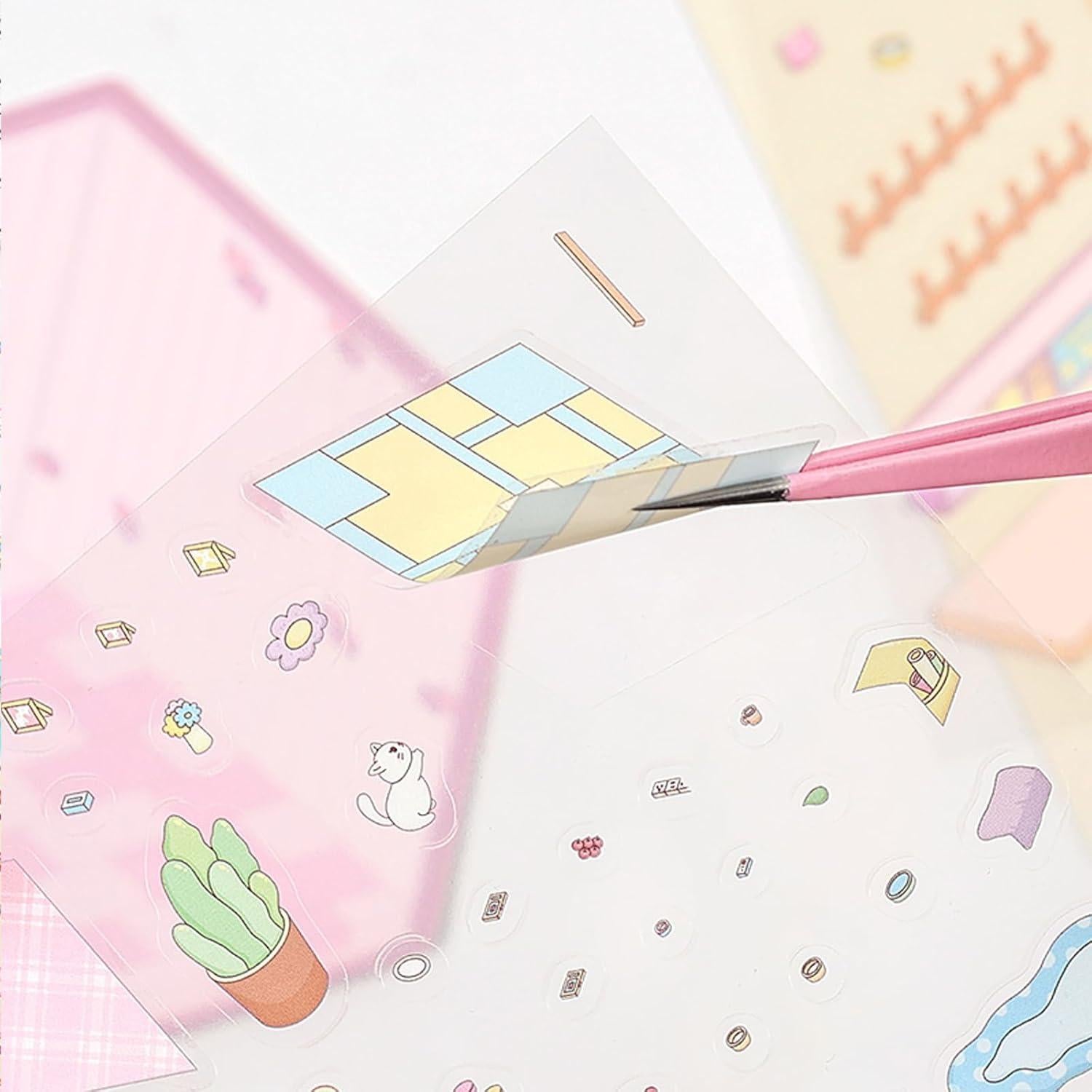 8 Juegos de Pegatinas 3D Mini Casa BROVITI - Alivio Estrés