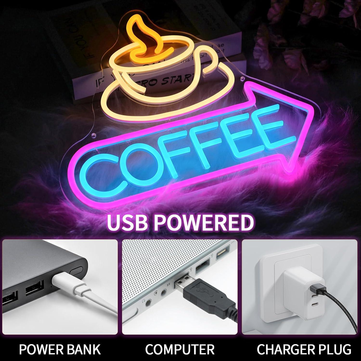 Luz de Neón LED Virlusy para Decoración de Café Dimmable