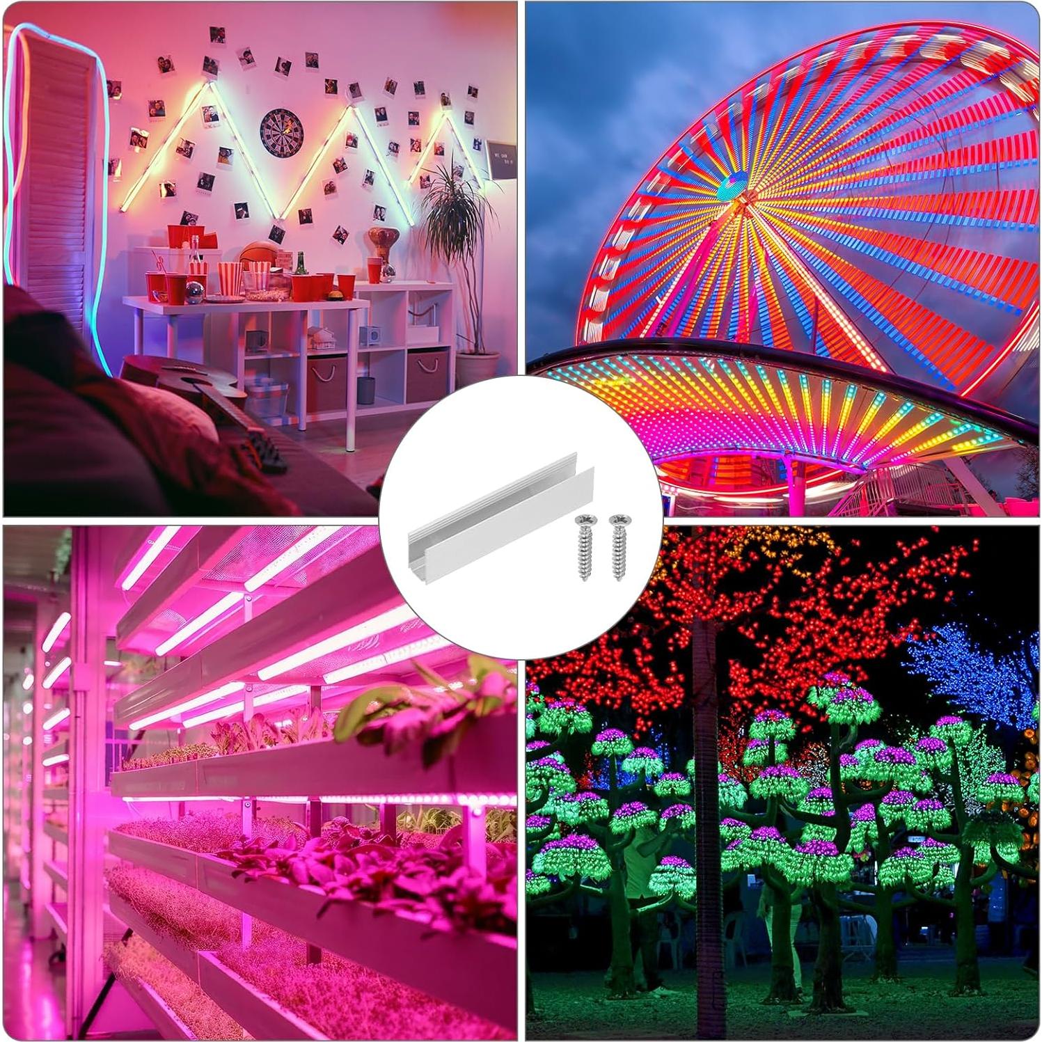 Soportes de Montaje para Luces LED PATIKIL 30 Pcs Aluminio 6x12mm