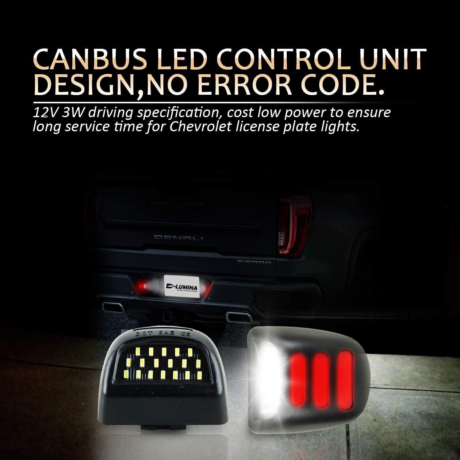 Luces LED de Placa D-Lumina para Chevy Silverado y GMC 6000K