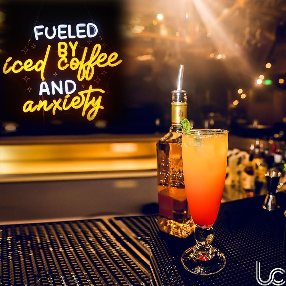 Cartel de Neón LED Nordstylee Café Helado y Ansiedad 36x28cm