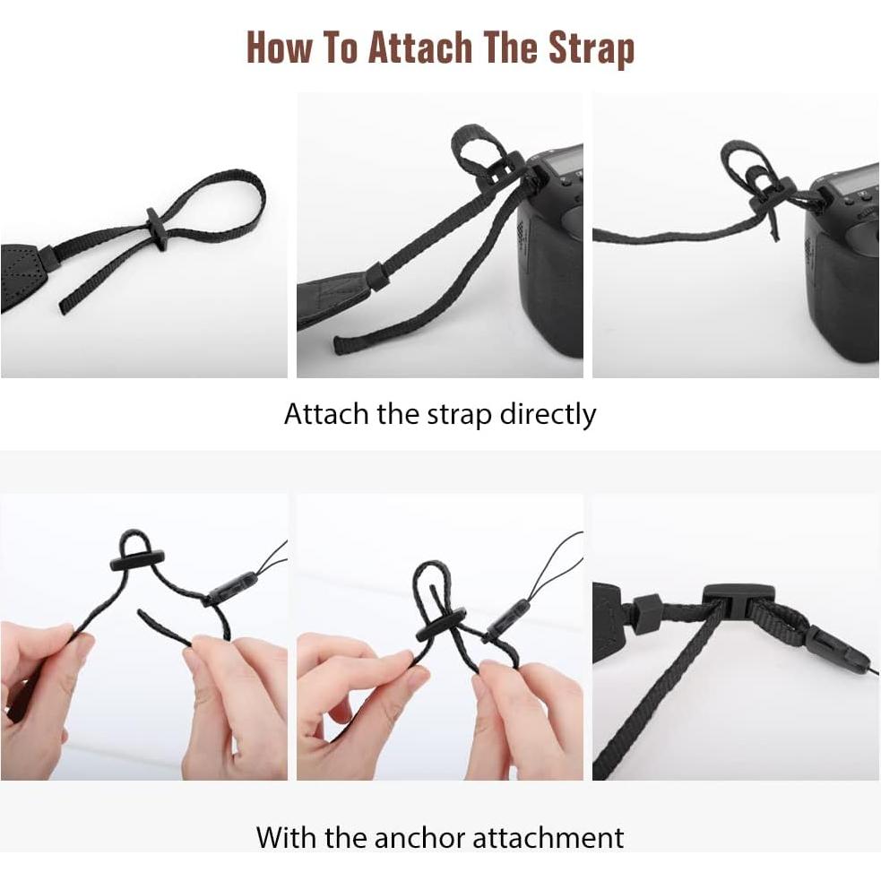 Correa de Cámara MoKo Ajustable Universal Algodón Negro y Blanco