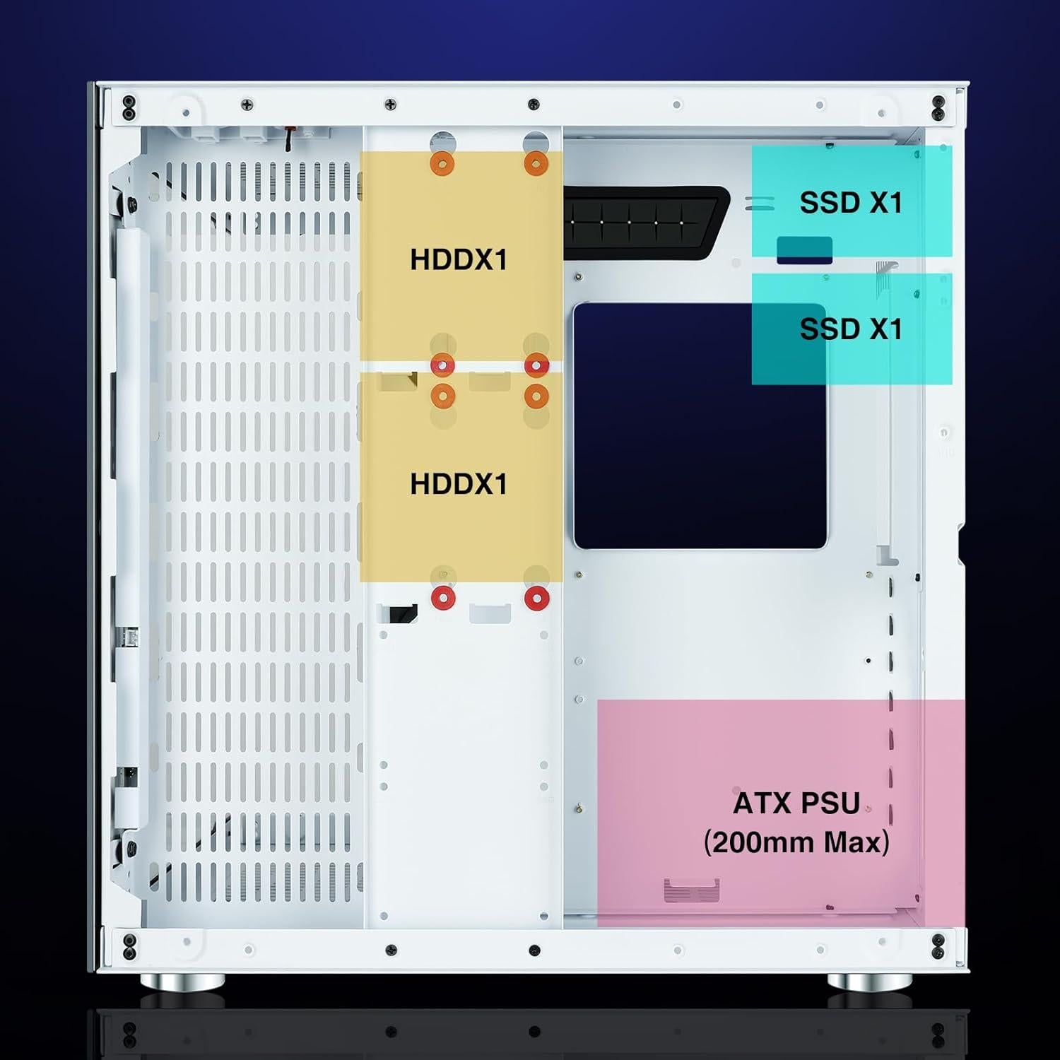 Caja de PC Gaming GIM ATX Blanca con Vidrio Templado y RGB