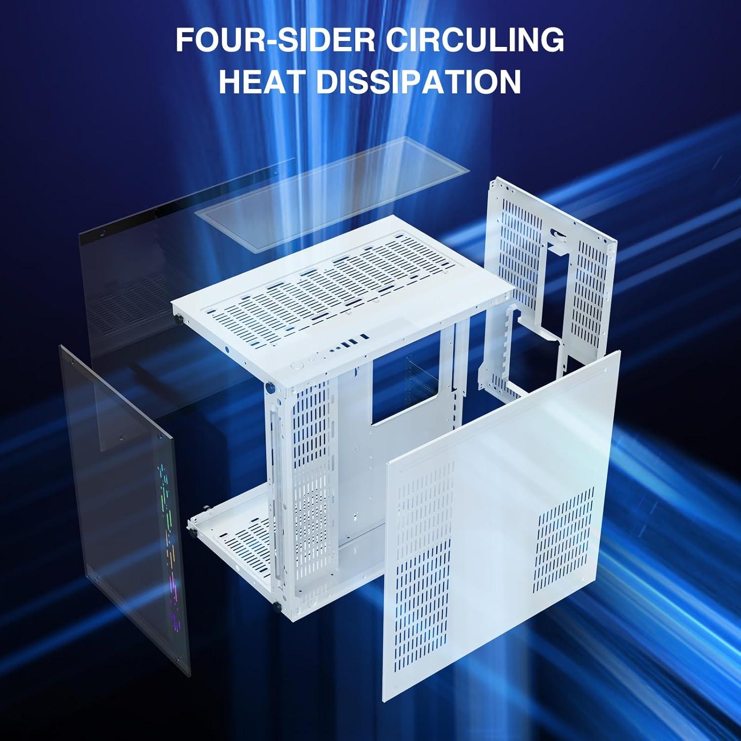 Caja de PC Gaming GIM ATX Blanca con Vidrio Templado y RGB