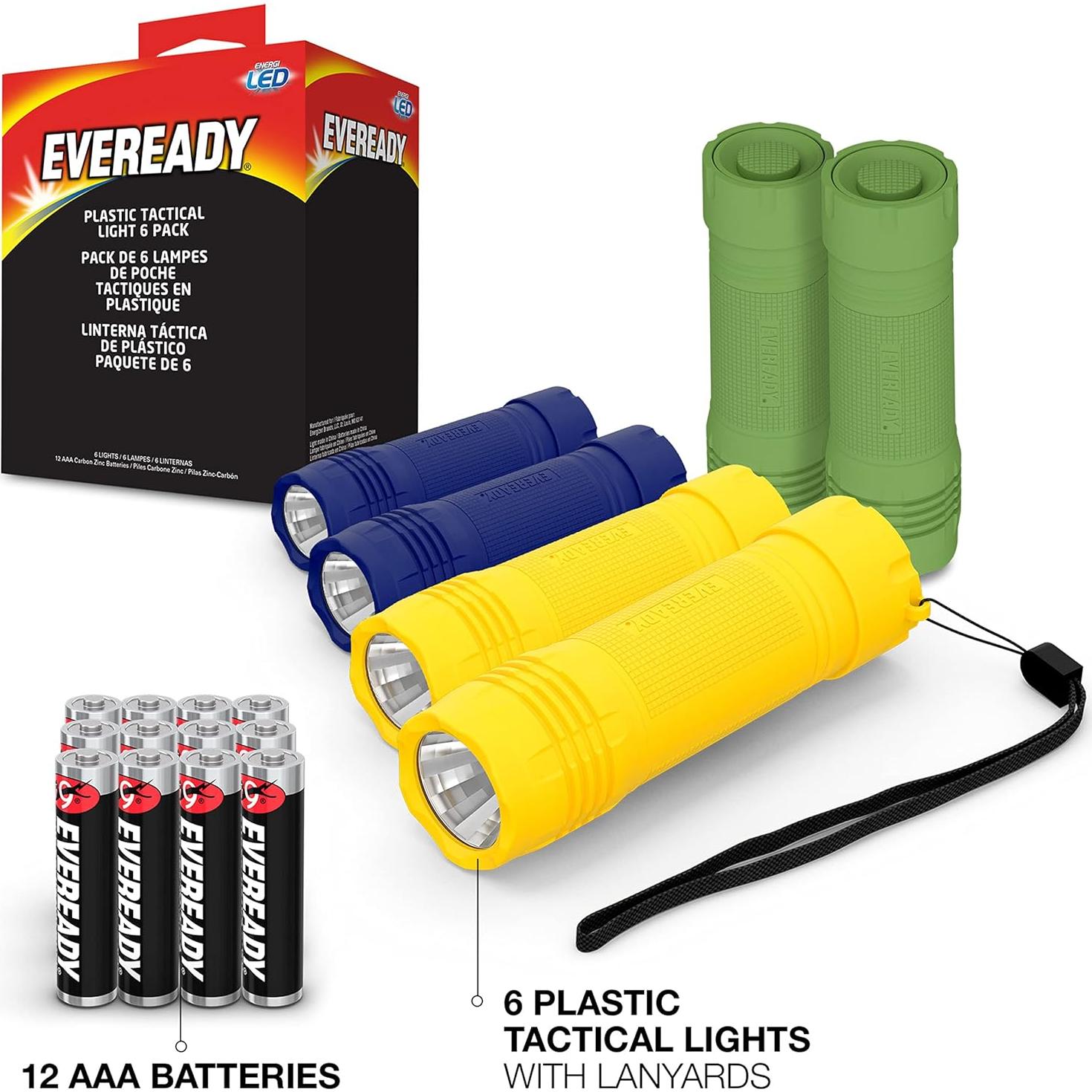 Paquete de 6 Linternas LED Eveready, Brillantes y Compactas