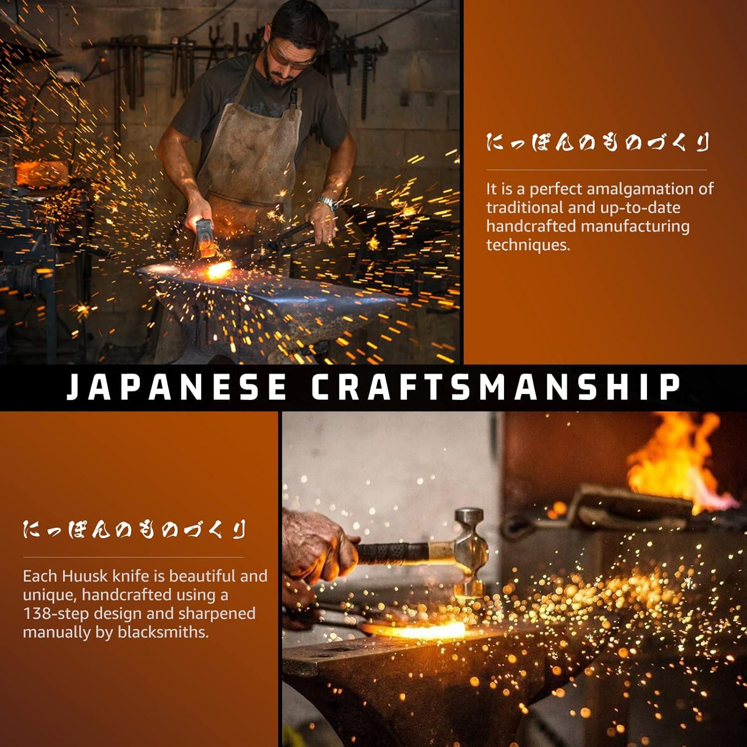 Cuchillo de Chef Huusk Forjado 16.5 cm Mango de Roble