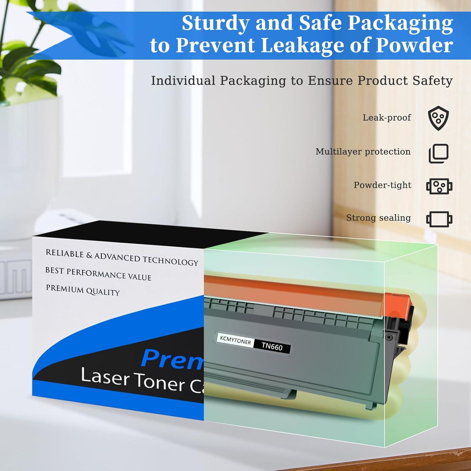 Cartucho de Tóner KCMYTONER TN660 Compatible Negro - 2600 Páginas