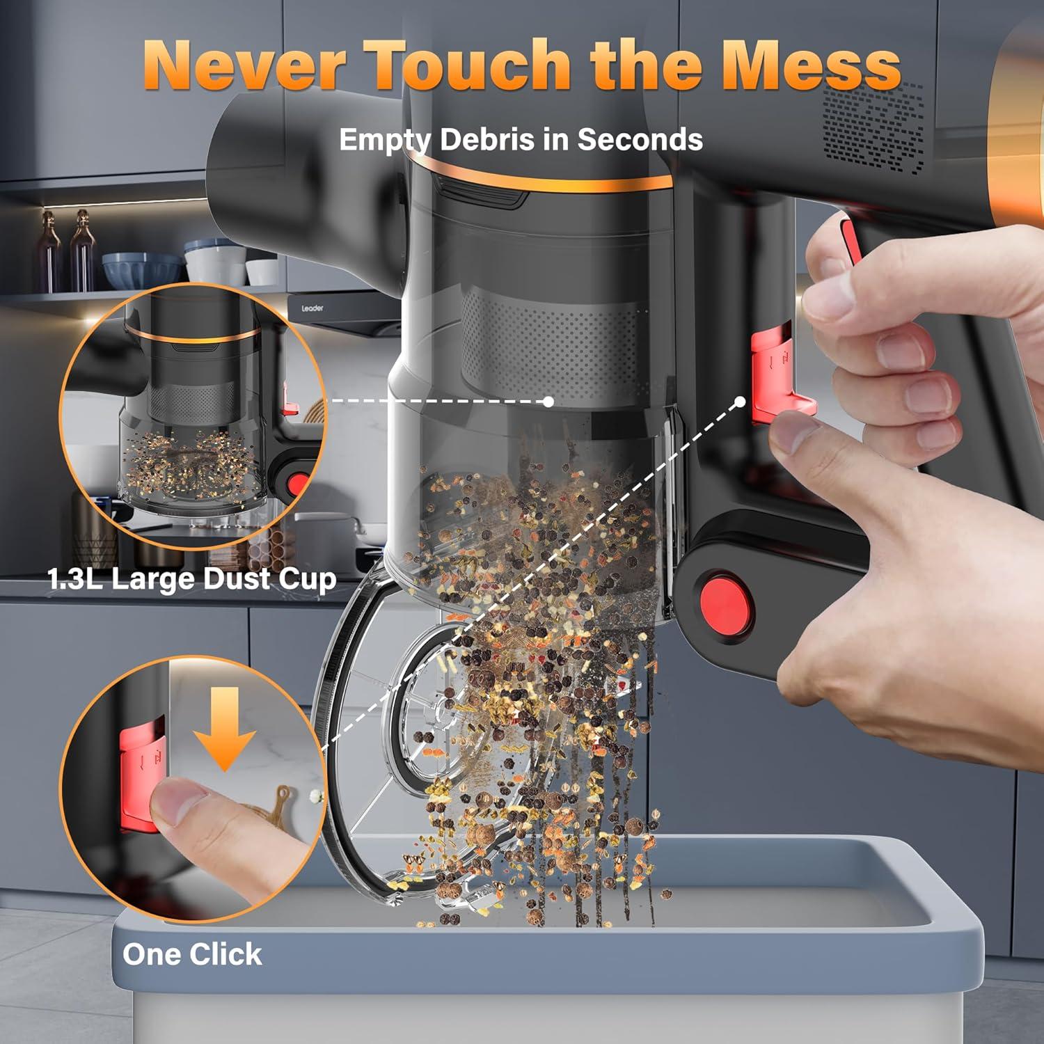 Aspiradora Inalámbrica Tikom V500 450W 40Kpa Pantalla Táctil