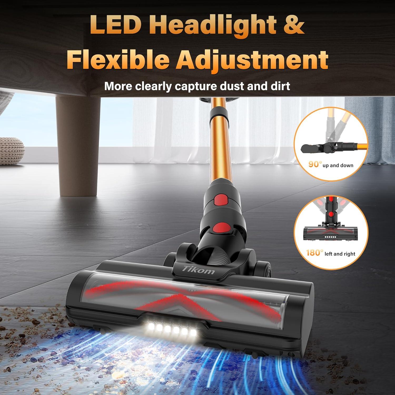 Aspiradora Inalámbrica Tikom V500 450W 40Kpa Pantalla Táctil