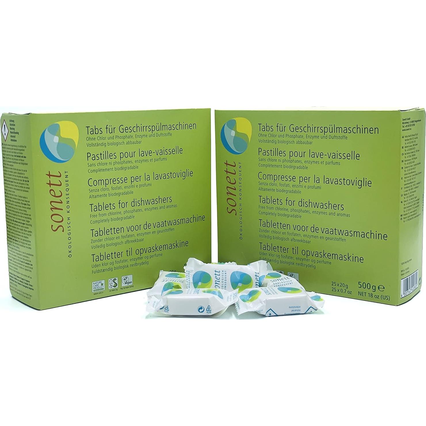 Tabletas de Lavavajillas Orgánicas Sonett 25 Unidades 19g