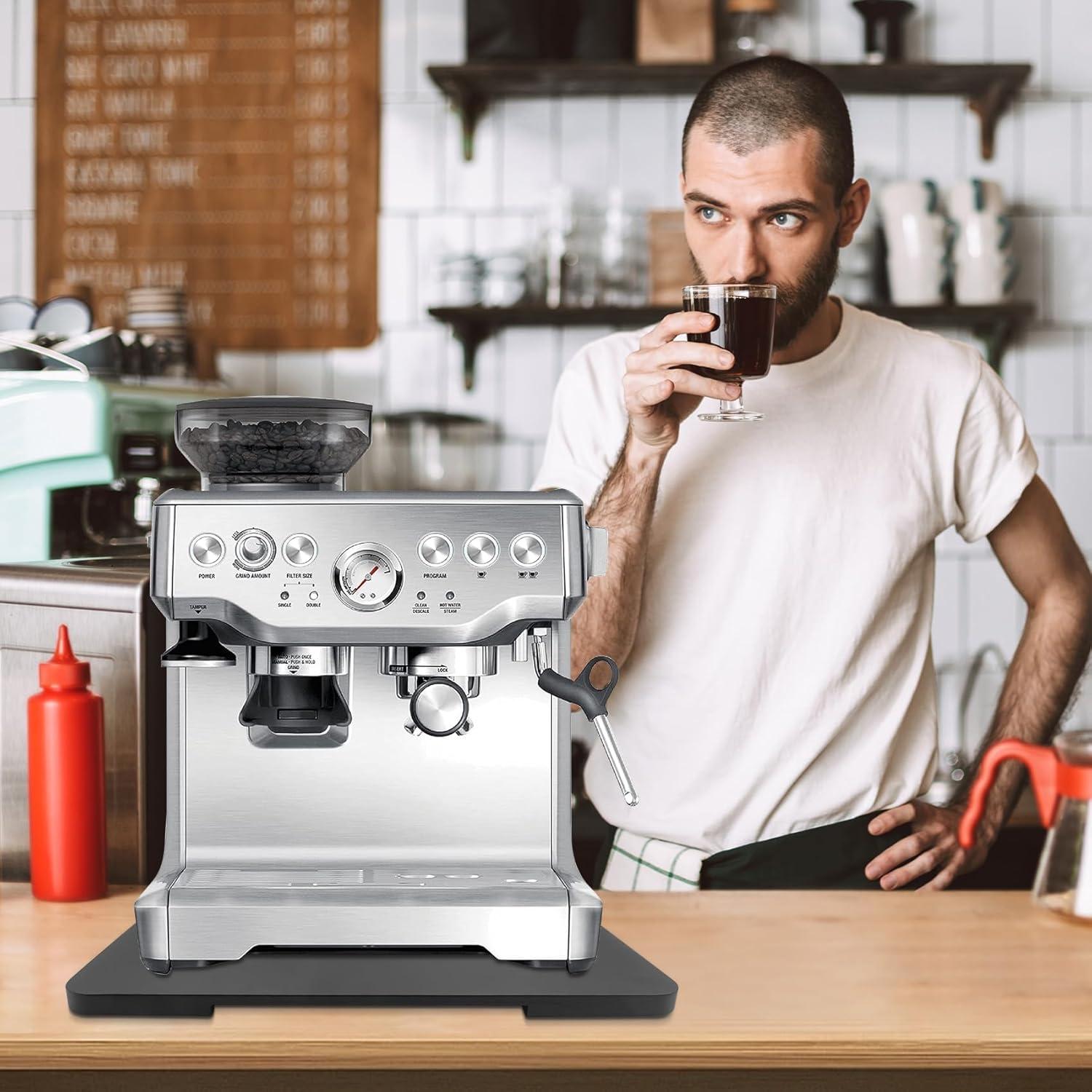 Bandeja Rodante 360° Taladad para Cafetera Negra Grande