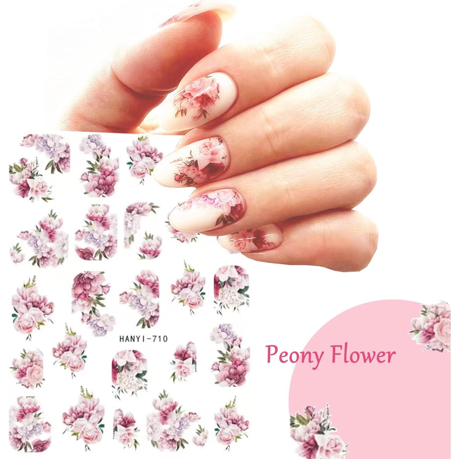 Calcomanías de Uñas 3D Baoximong Flores 9 Hojas