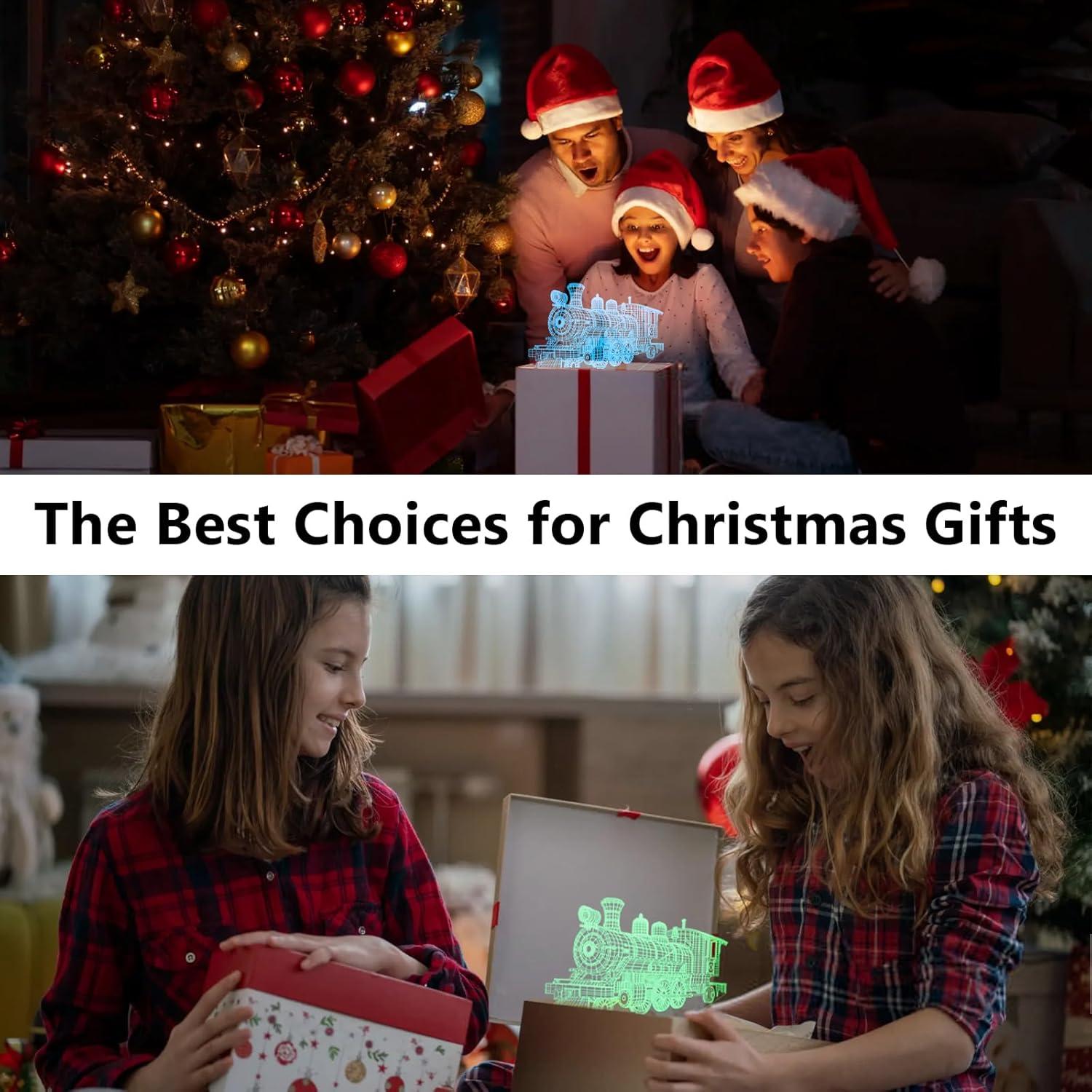 Luz Nocturna 3D Tren de Vapor Oboist con Control Remoto