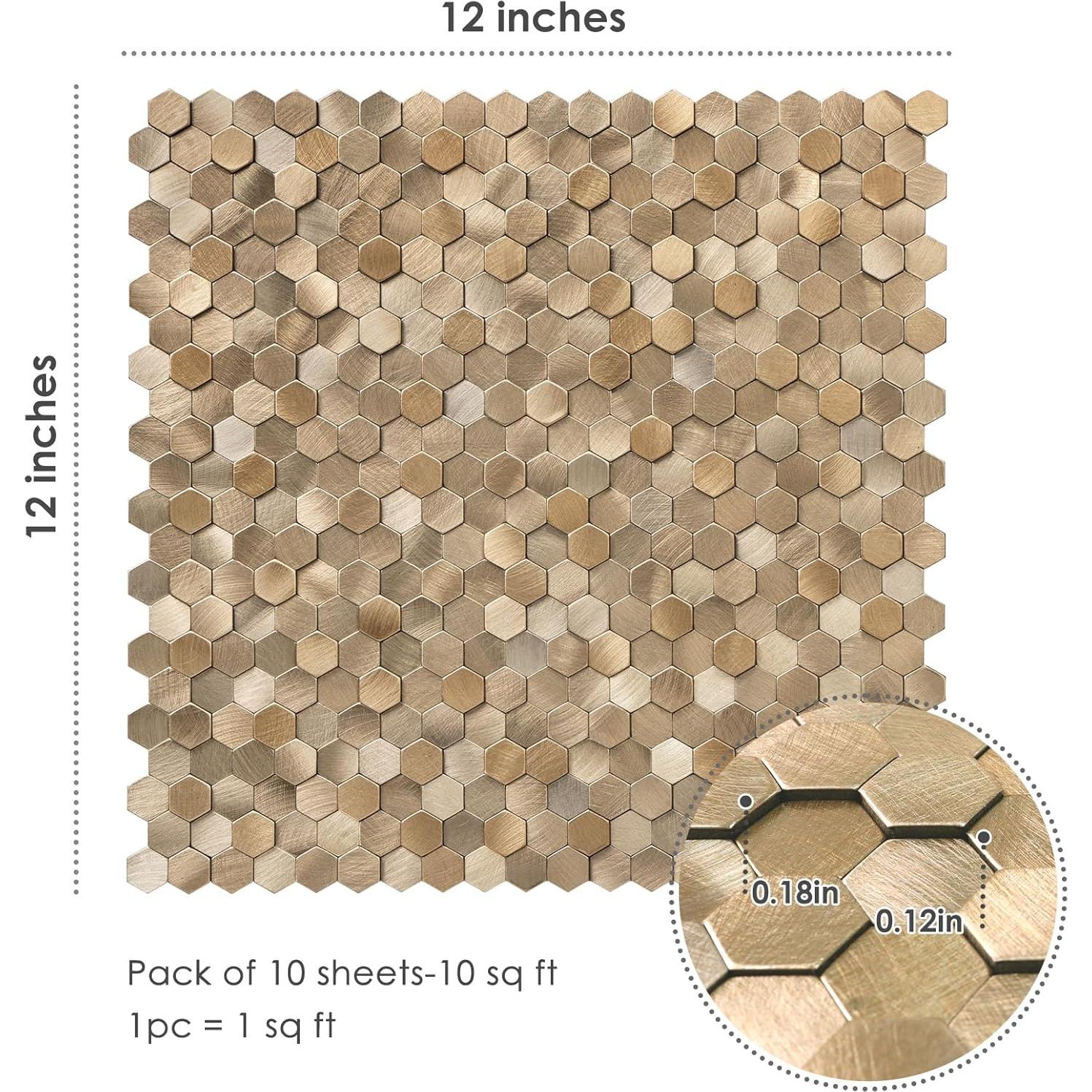 Azulejos Autoadhesivos STICKGOO 3D Cobre 8 Piezas 0.74 m²