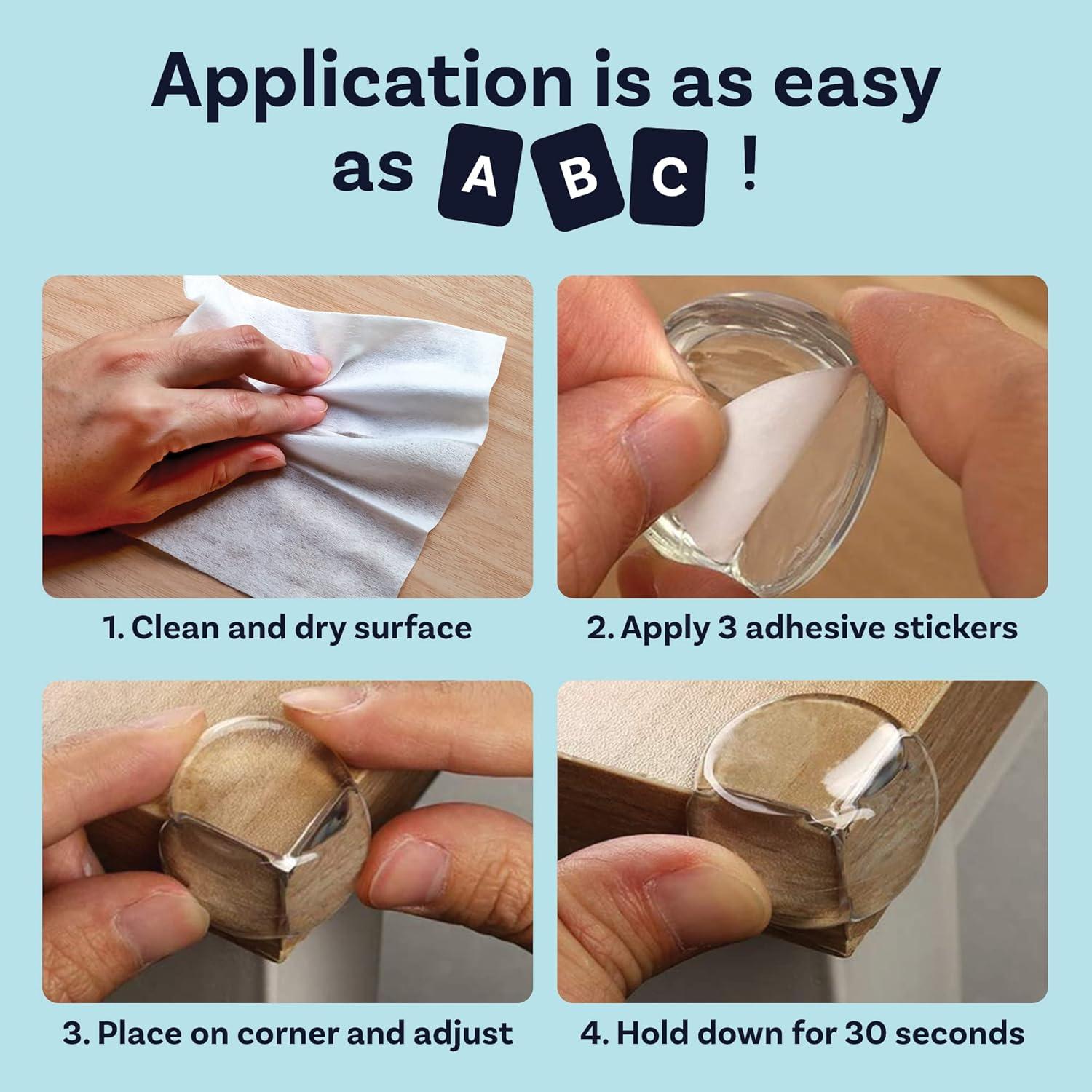 Protectores de Esquinas para Bebés CalMyotis - 12 Piezas Transparentes