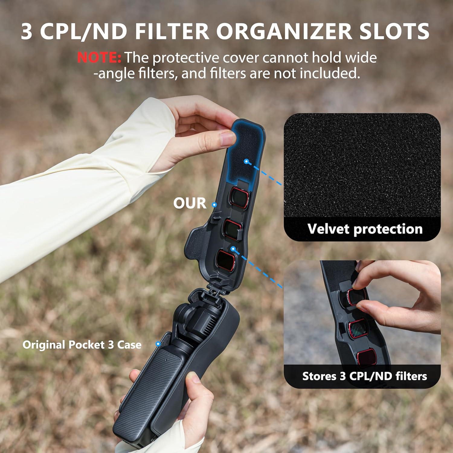 Funda Protectora para DJI Osmo Pocket 3 STARTRC - 3 Ranuras Filtros