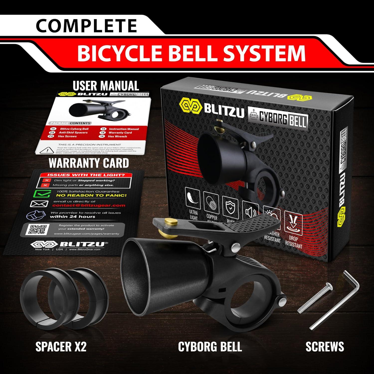 Campana de Bicicleta BLITZU Clásica 110 dB Manillar 22.2-31.8 mm