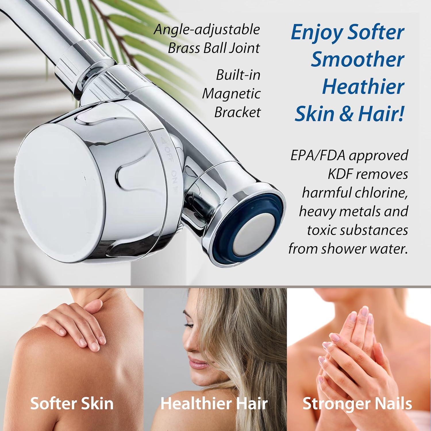 Ducha de Mano AquaCare Magneton 8 Modos con Filtro Cromado