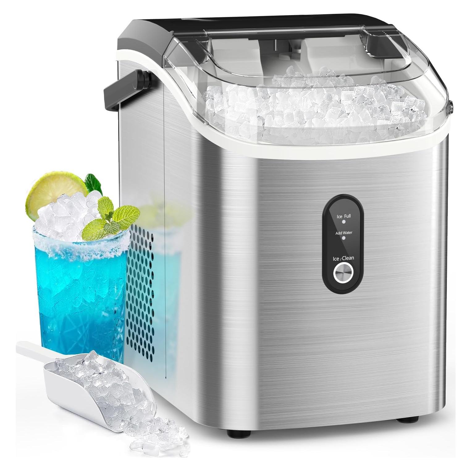 Máquina de Hielo Nugget Kndko 15.88 kg/día, Compacta y Silenciosa