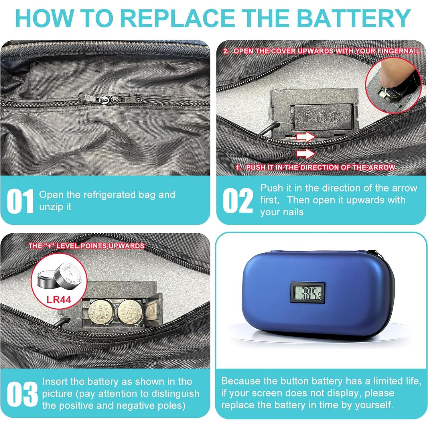 Funda de viaje para insulina Gosemai IC-01 con pantalla de temperatura