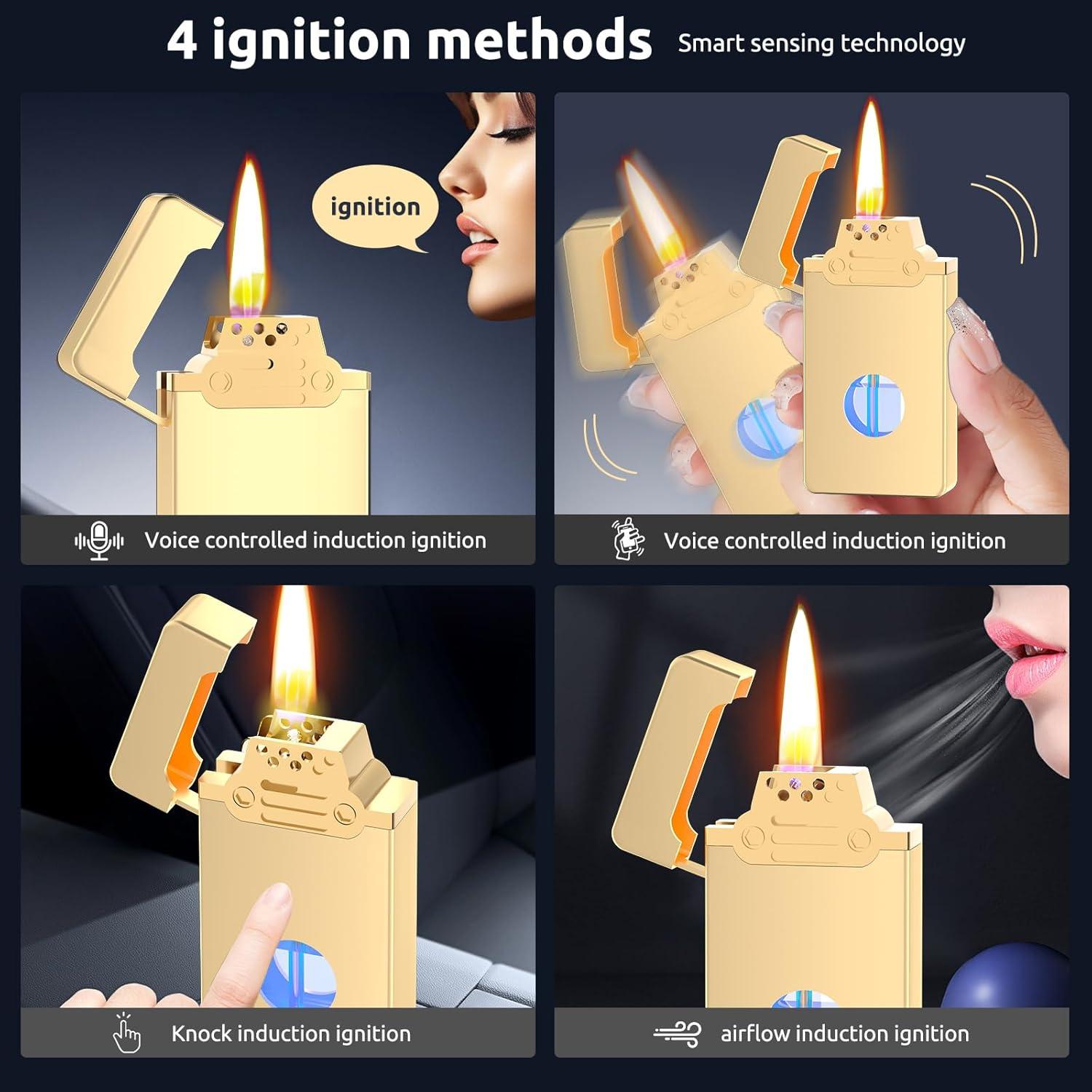 Encendedor Vintage REIDEA Oro Champán Recargable Queroseno
