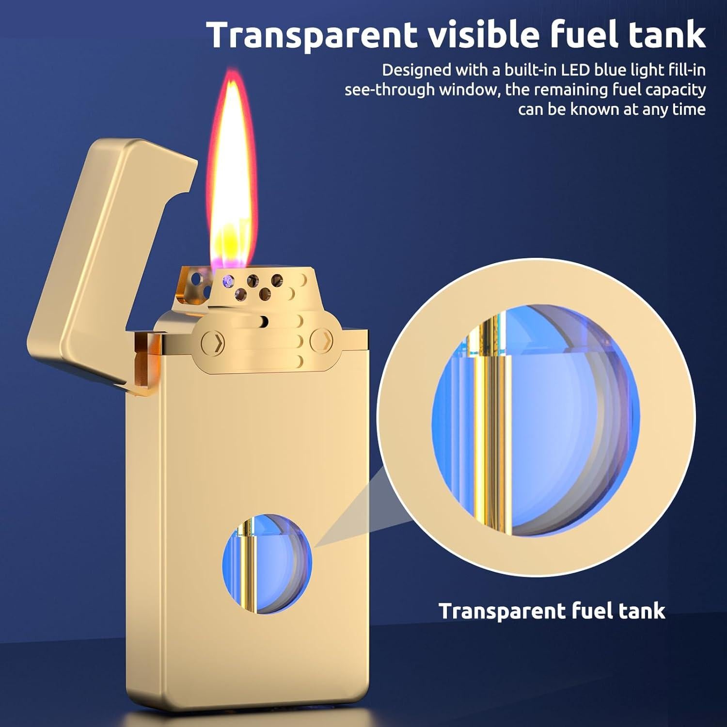 Encendedor Vintage REIDEA Oro Champán Recargable Queroseno