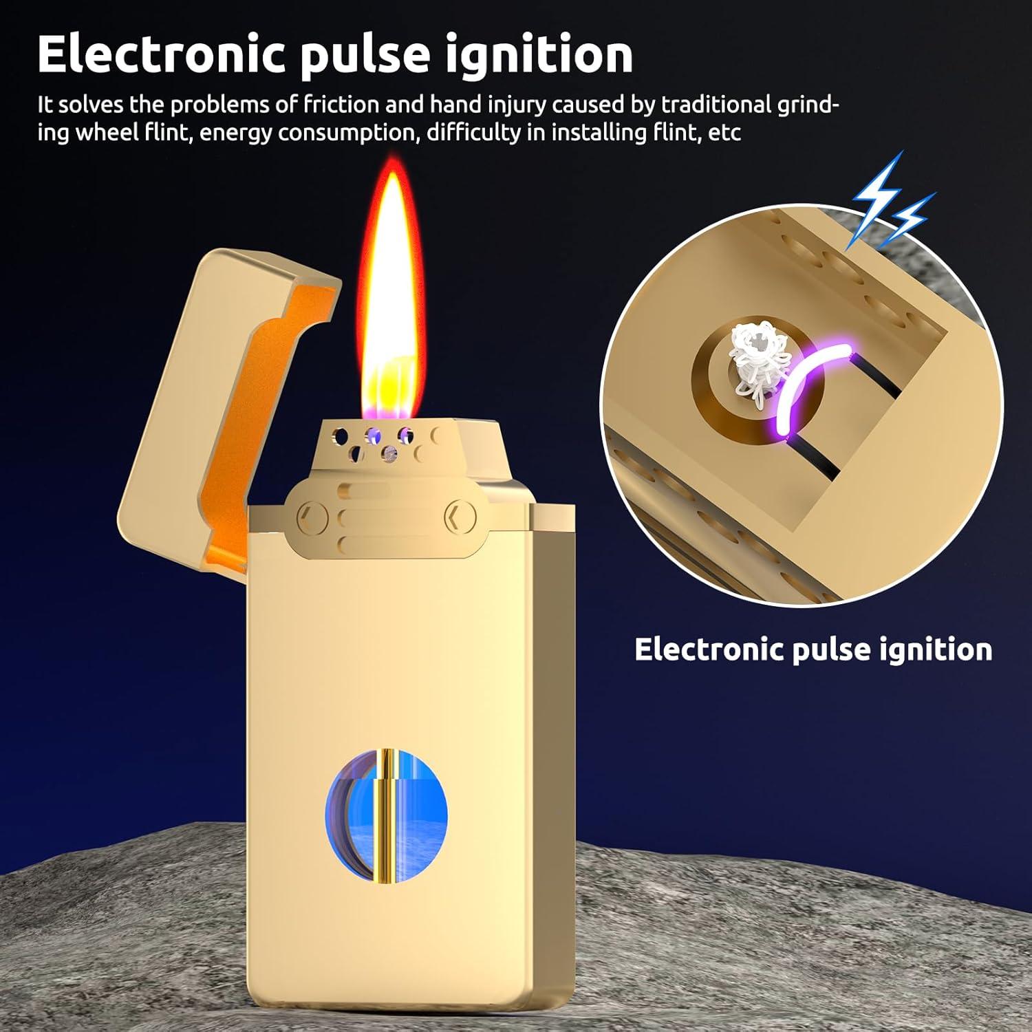 Encendedor Vintage REIDEA Oro Champán Recargable Queroseno