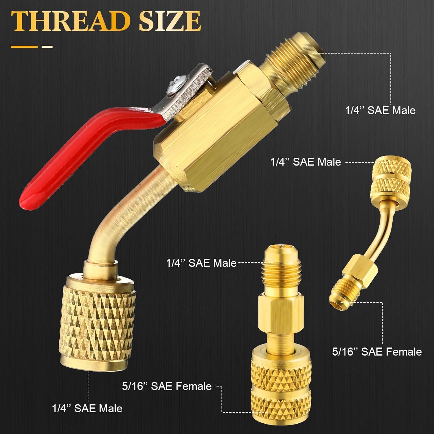 Mudder Válvula de Bola Compacta 7 Piezas para Refrigerante HVAC