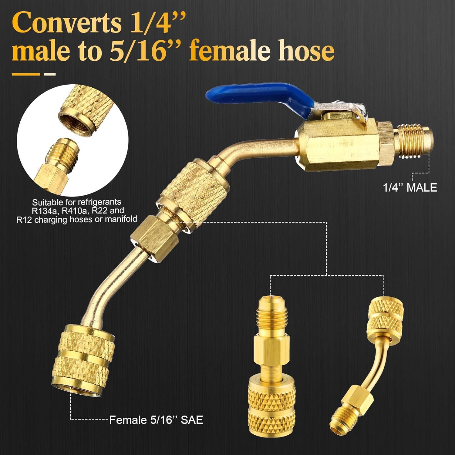 Mudder Válvula de Bola Compacta 7 Piezas para Refrigerante HVAC