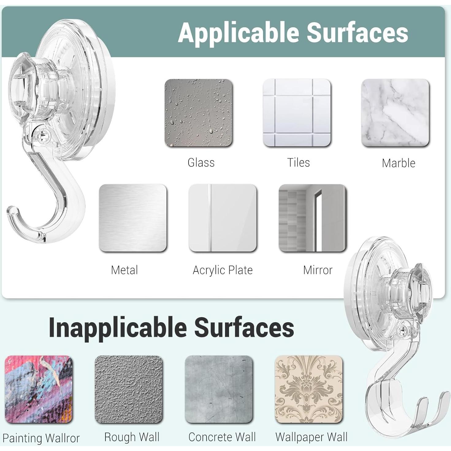 Ganchos de Ventosa Budget & Good - 2 Piezas Reutilizables 5 kg