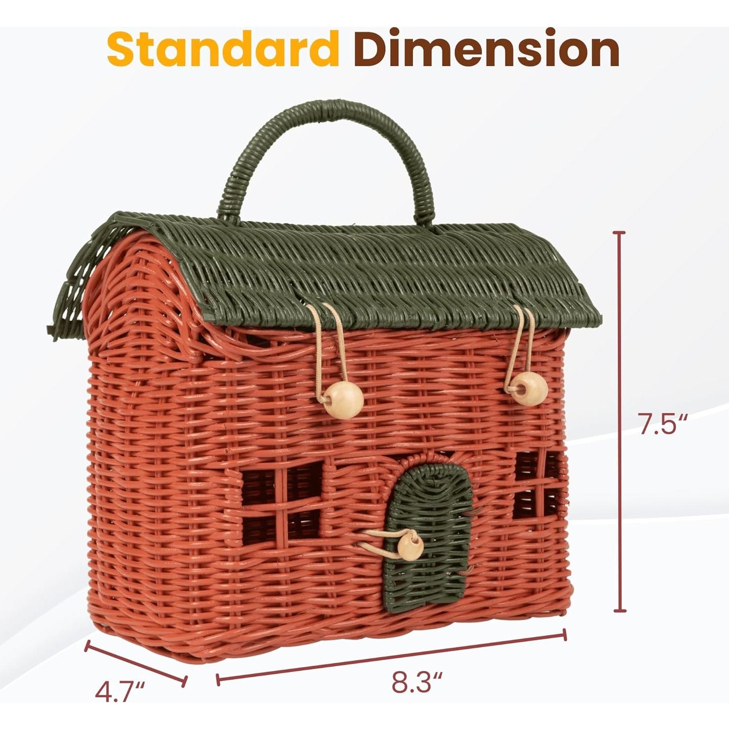 Cesta de Almacenamiento KOLWOVEN de Ratán Verde Musgo