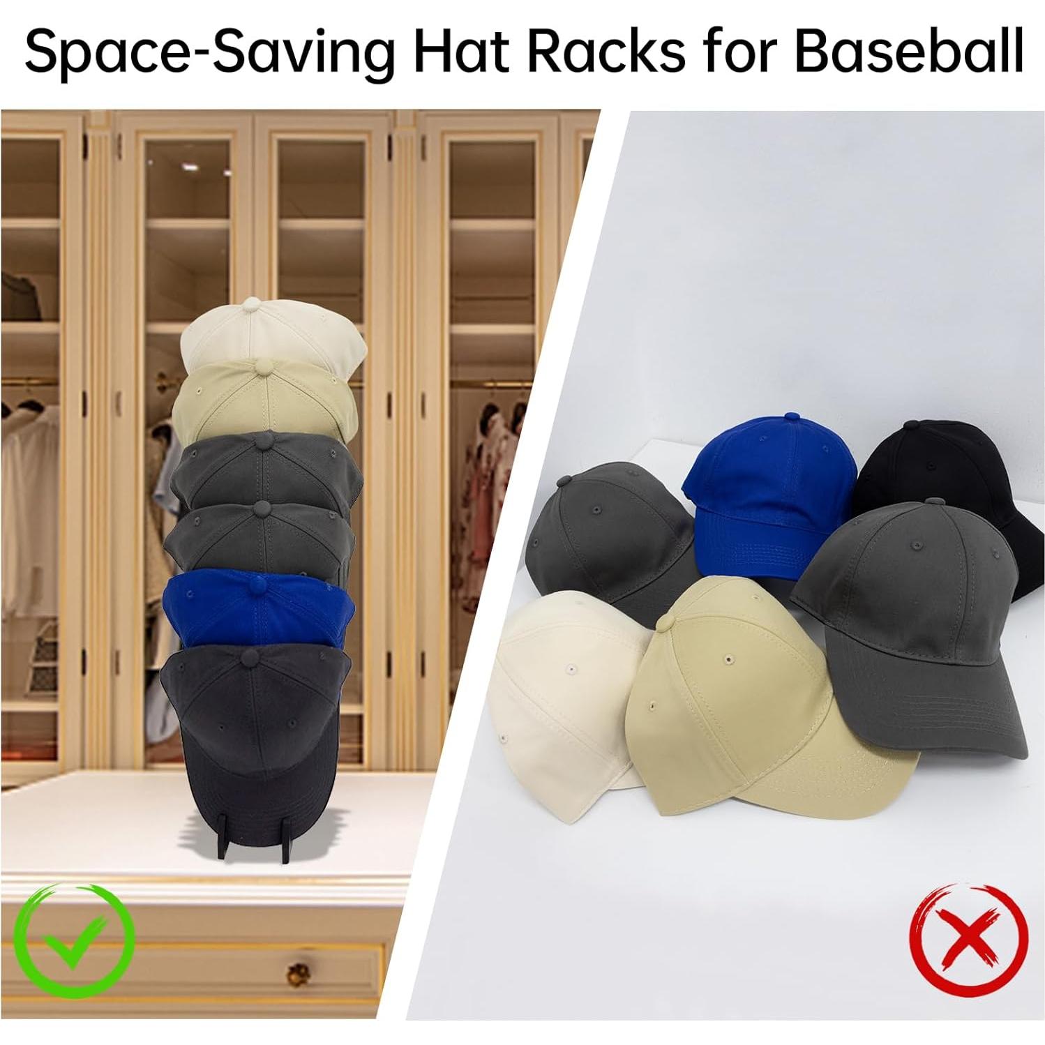 Perchero de Sombreros Iswabard de Madera Negra, 12 Gorras