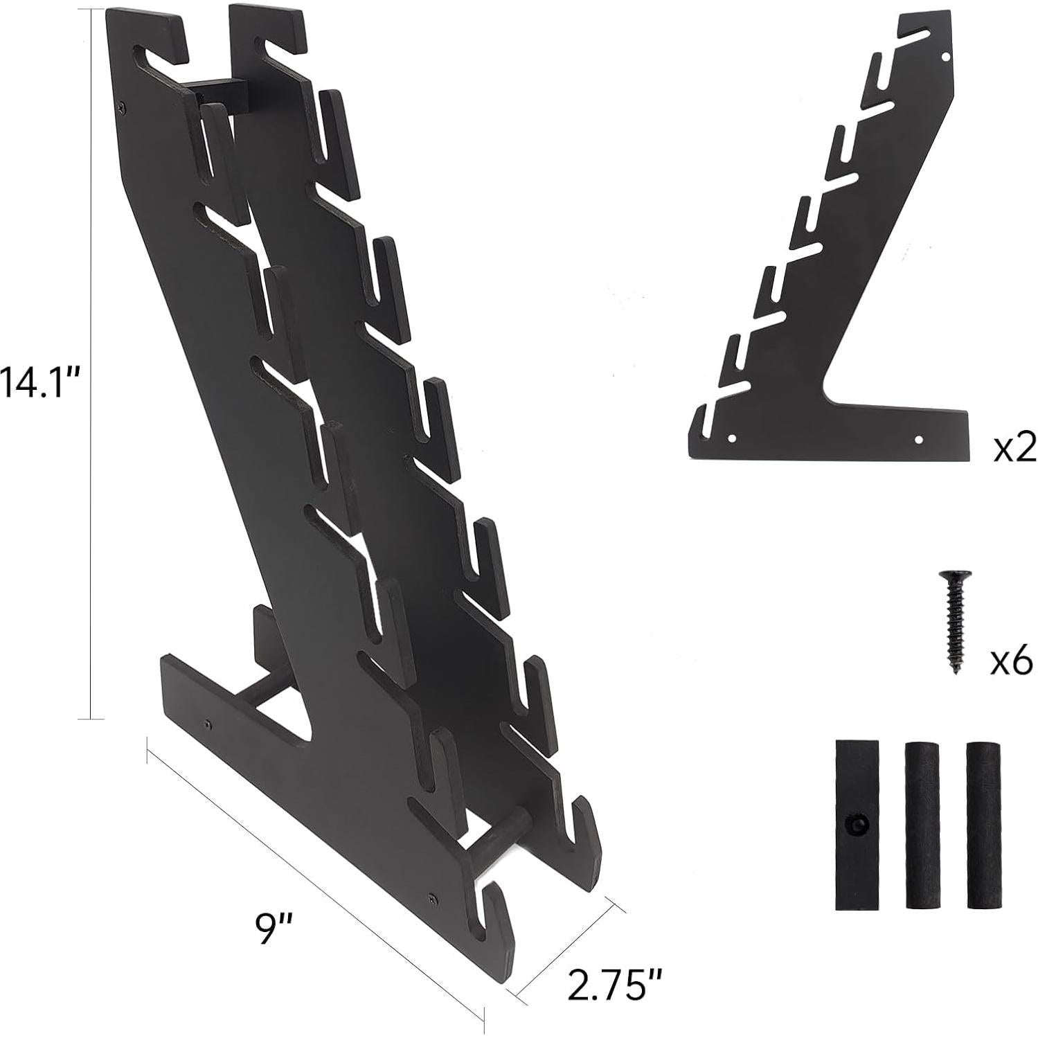 Perchero de Sombreros Iswabard de Madera Negra, 12 Gorras