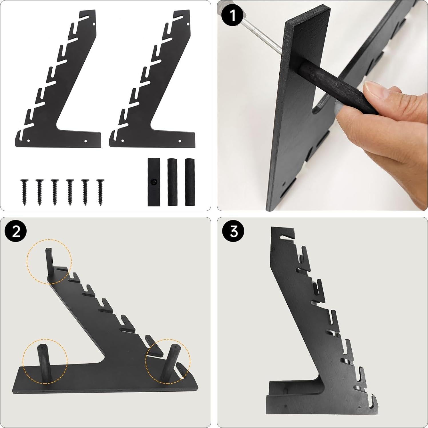 Perchero de Sombreros Iswabard de Madera Negra, 12 Gorras