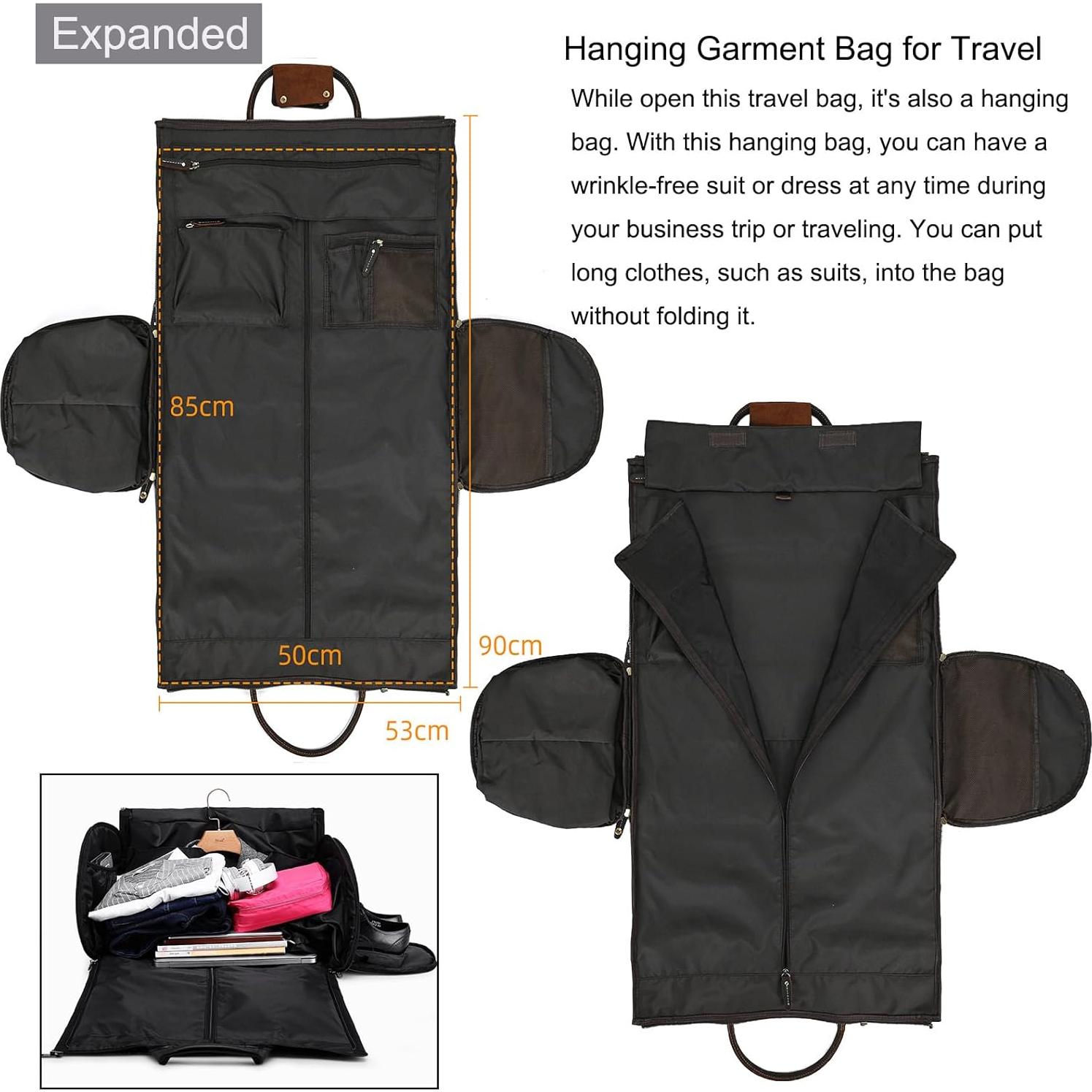 Bolsa de viaje de cuero LUUFAN 45L con compartimento para zapatos