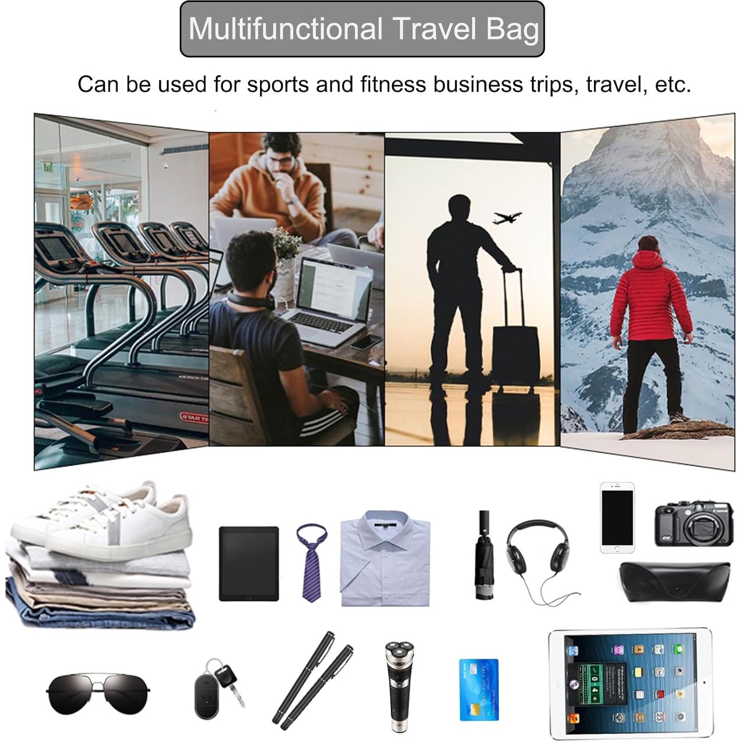 Bolsa de viaje de cuero LUUFAN 45L con compartimento para zapatos