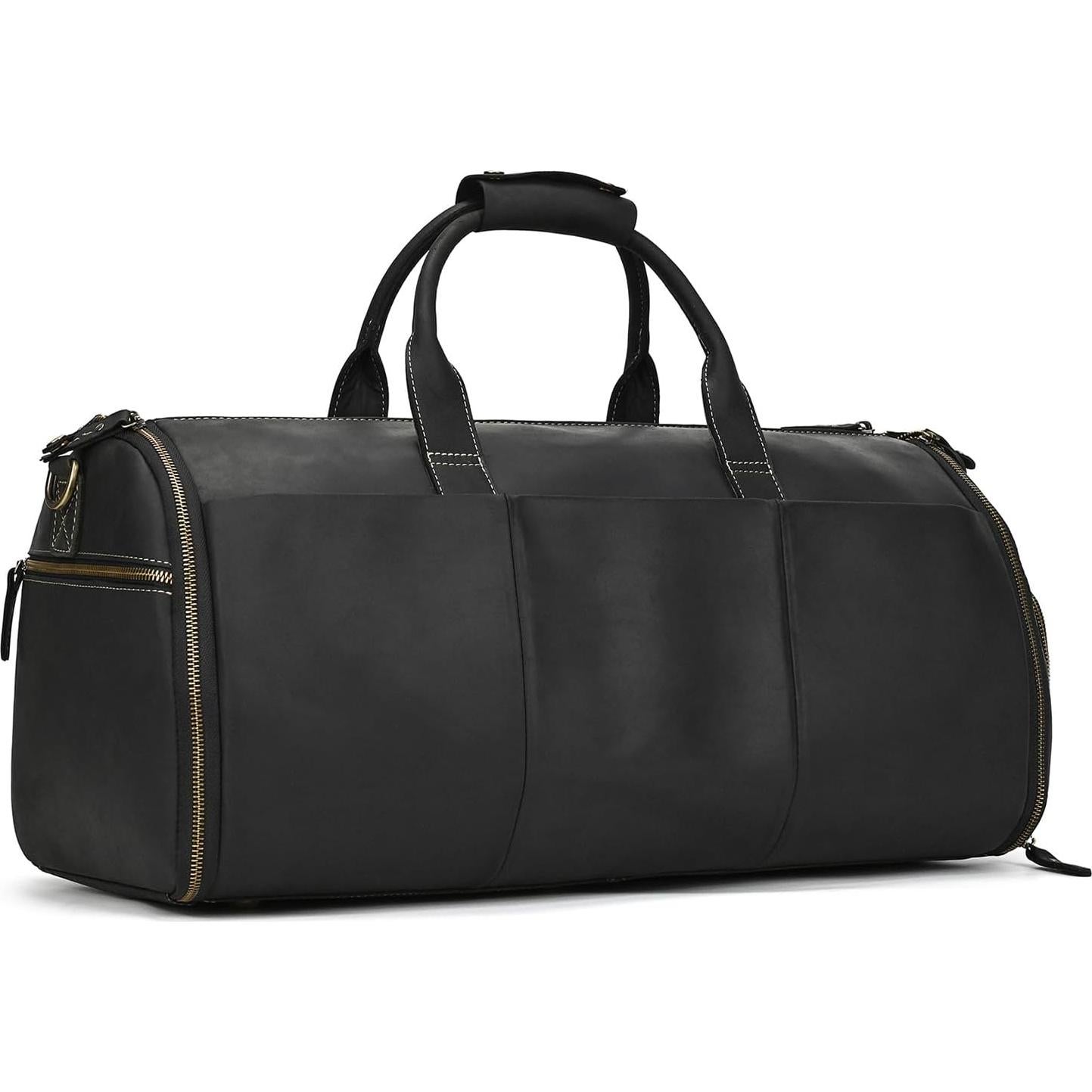 Bolsa de viaje de cuero LUUFAN 45L con compartimento para zapatos