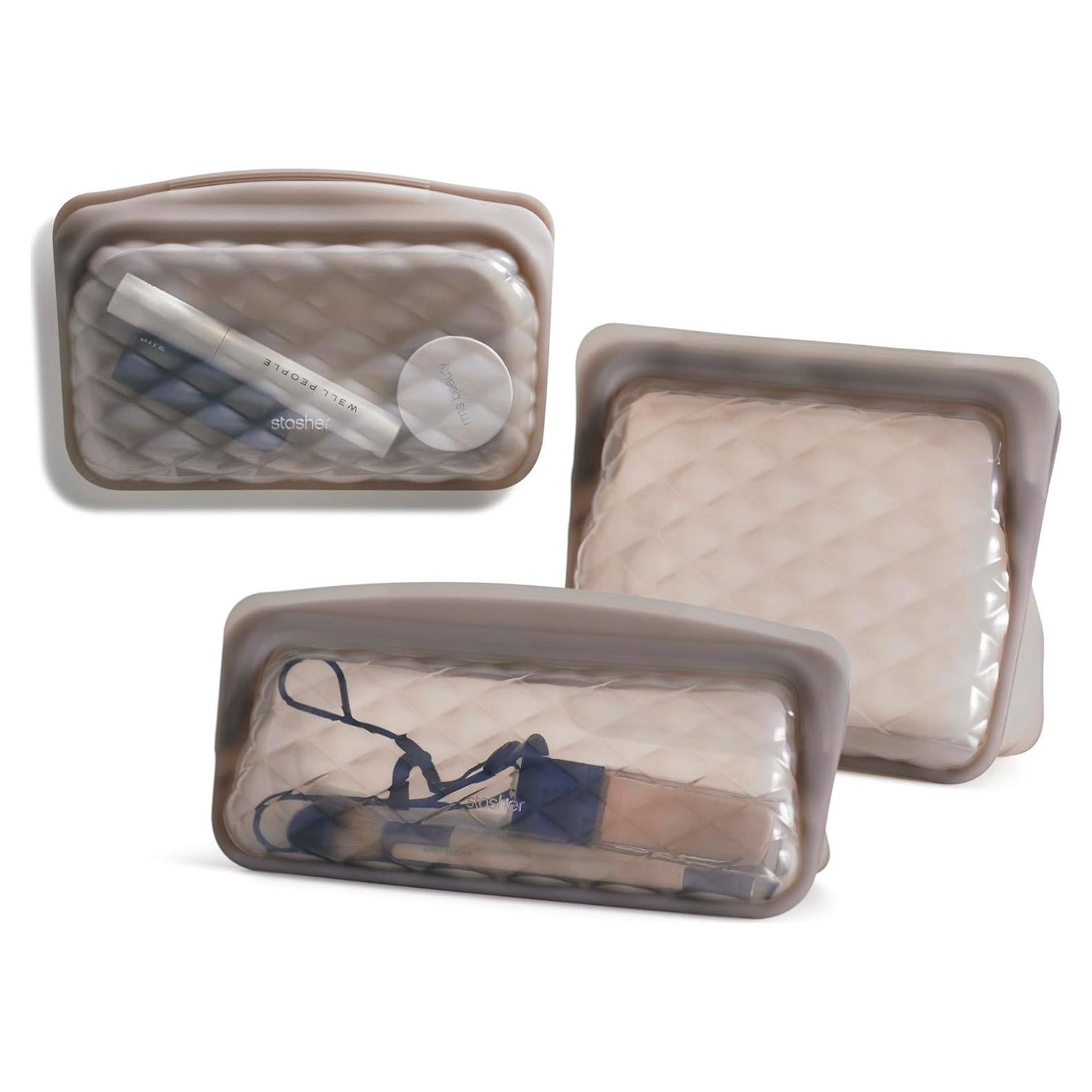 Bolsas de Maquillaje Reutilizables Stasher 3-Pack Taupe