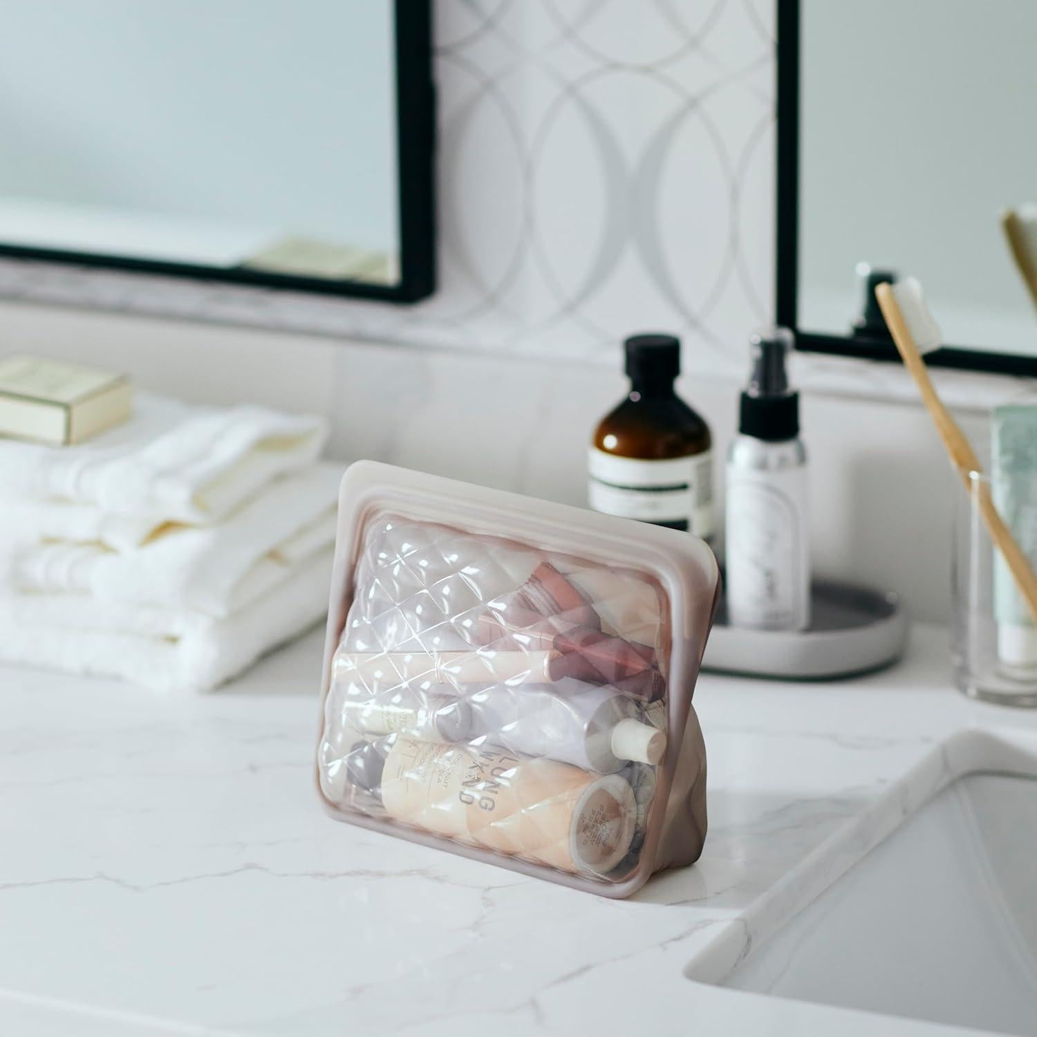 Bolsas de Maquillaje Reutilizables Stasher 3-Pack Taupe