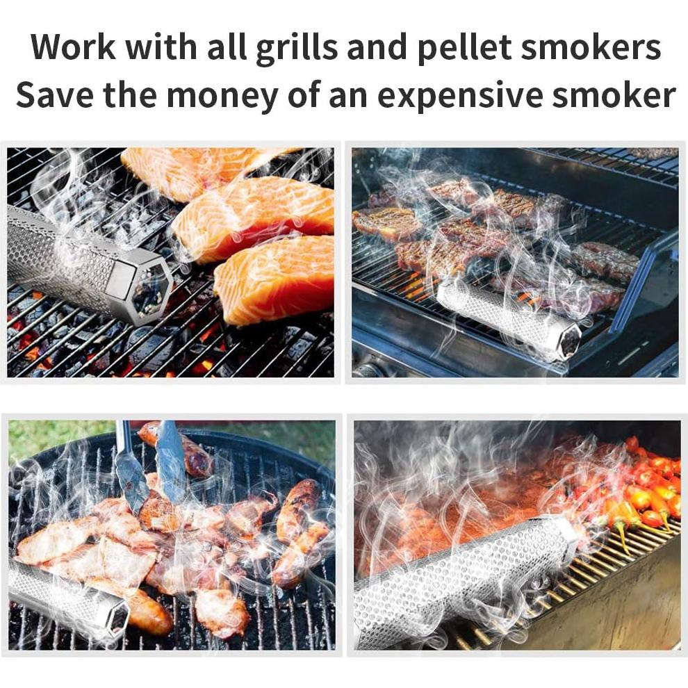 Tubo Ahumador de Pellet LANNEY 30.5 cm Acero Inoxidable