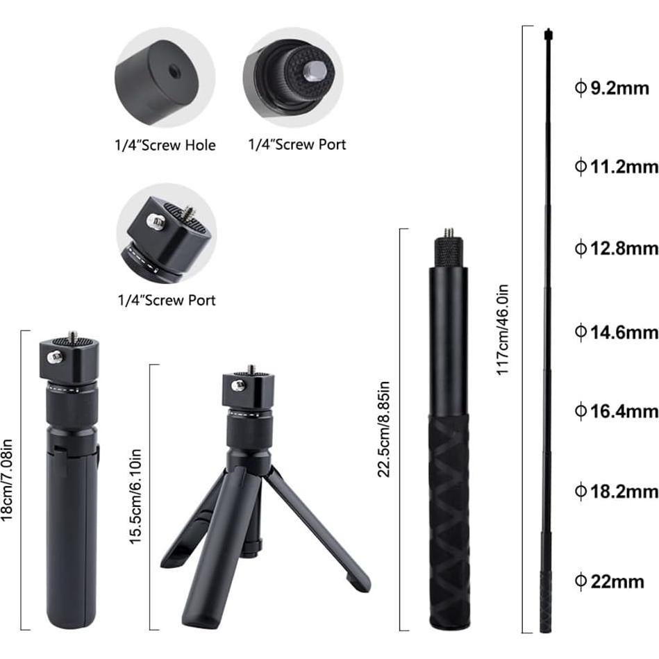 Trípode con Mango Giratorio 360° Kumi para Cámaras y Smartphones