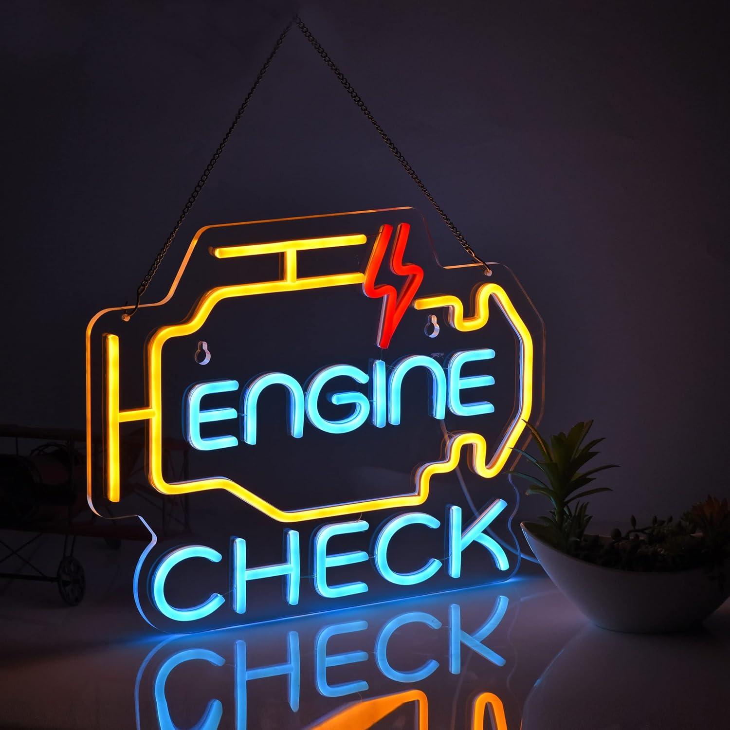Luz de Neón Check Engine ZODZ 43x33cm USB Regulable