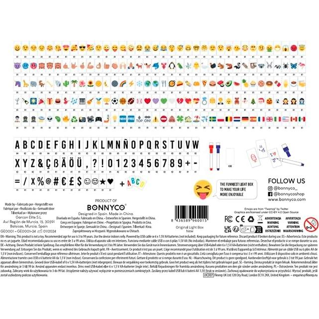 Caja de Luz Led Marquee BONNYCO 22x30 cm con 400 Letras