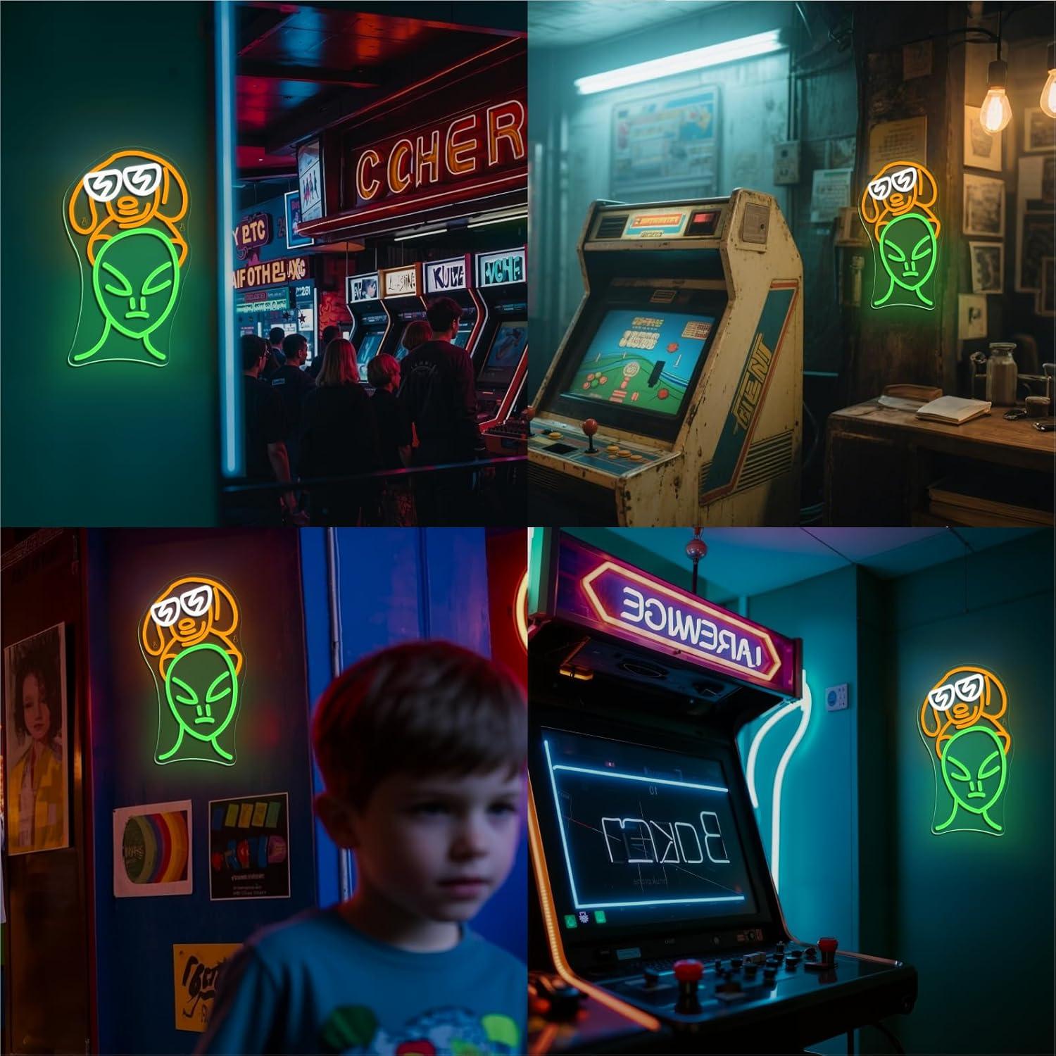 Luz de Neón LED Ineonlife Perro Alienígena 25 x 42 cm