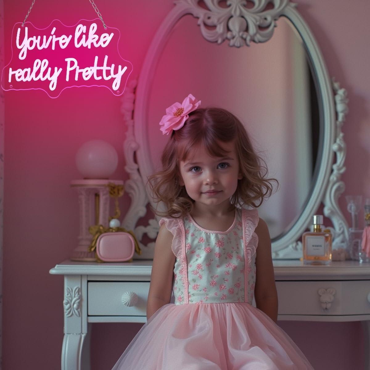 Letrero de Neón LED Rosa Reezldokn 38x23 cm Dimmable USB