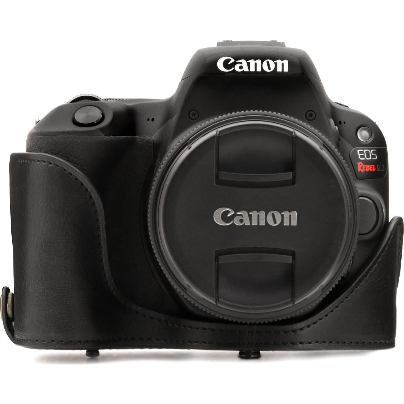 Funda de Cuero MegaGear para Canon EOS Rebel SL3, SL2, Kiss X9