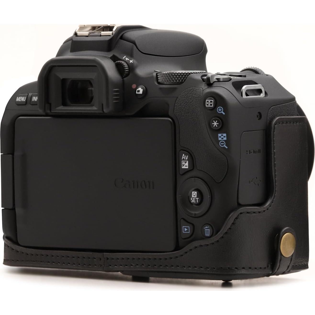 Funda de Cuero MegaGear para Canon EOS Rebel SL3, SL2, Kiss X9