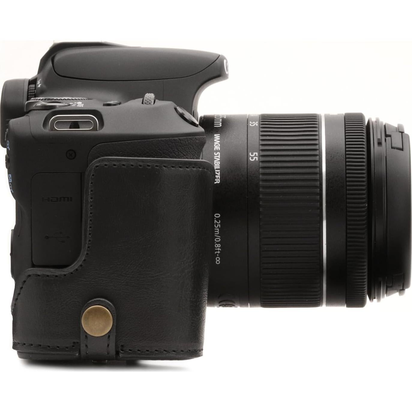 Funda de Cuero MegaGear para Canon EOS Rebel SL3, SL2, Kiss X9