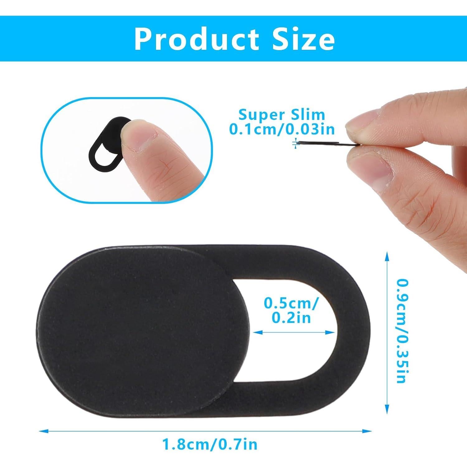 Cubierta de Cámara Web Deslizante Amabro 4PCS Negro